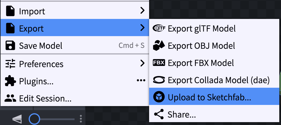 Export to Sketchfab